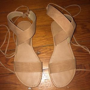 Lace up calf sandals